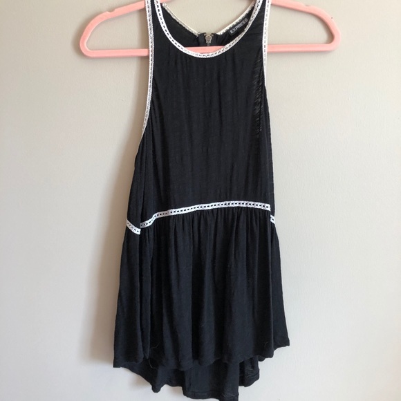 Express Tops - Express Black Lace Lined Tank Top S